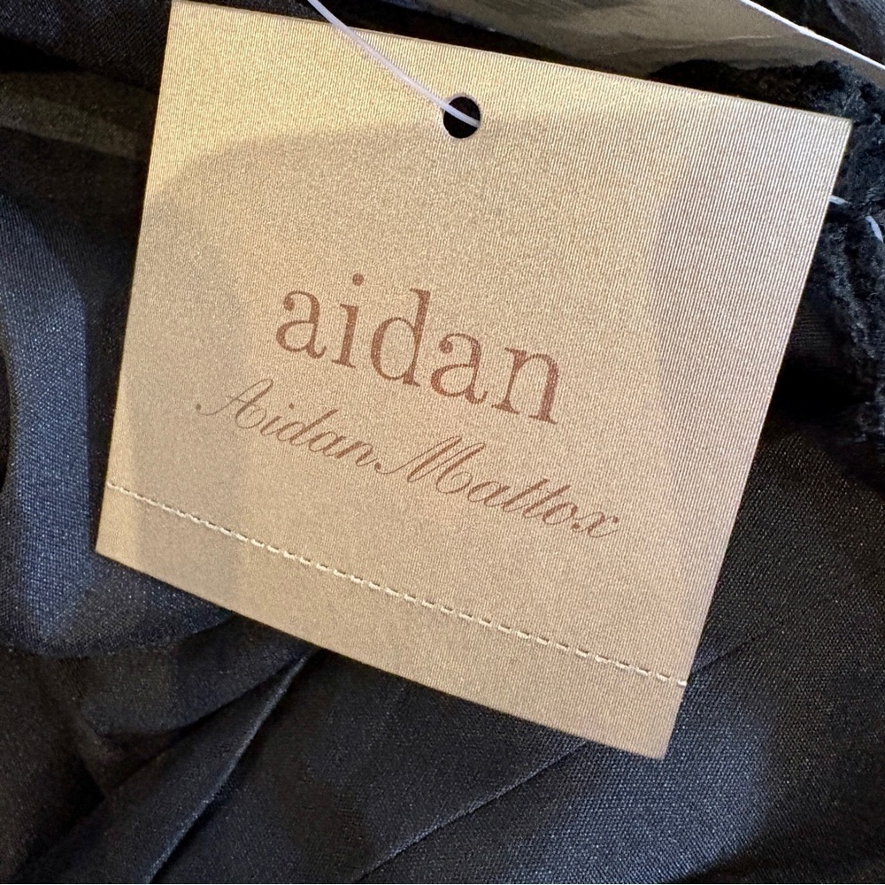 NWT Aidan Mattox Chic Black Floral Textured Mini Dress Size 6 - Picture 9 of 11